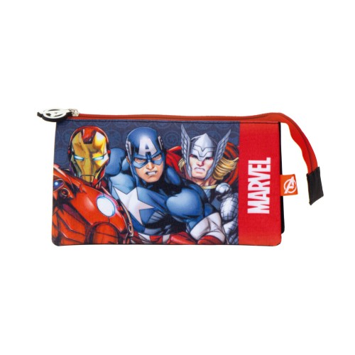 Avengers 3-compartment pencil case 21 cm