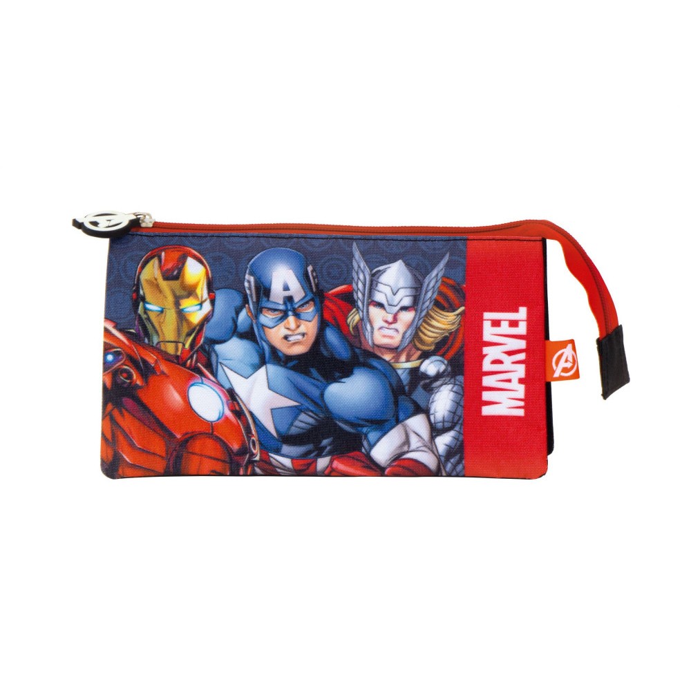 Avengers 3-compartment pencil case 21 cm