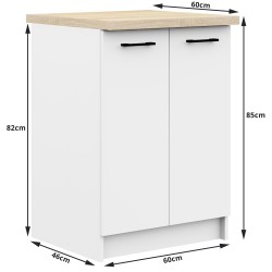Szafka OLIWIA S60 2D BIAŁA + BLAT