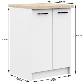 Szafka OLIWIA S60 2D BIAŁA + BLAT