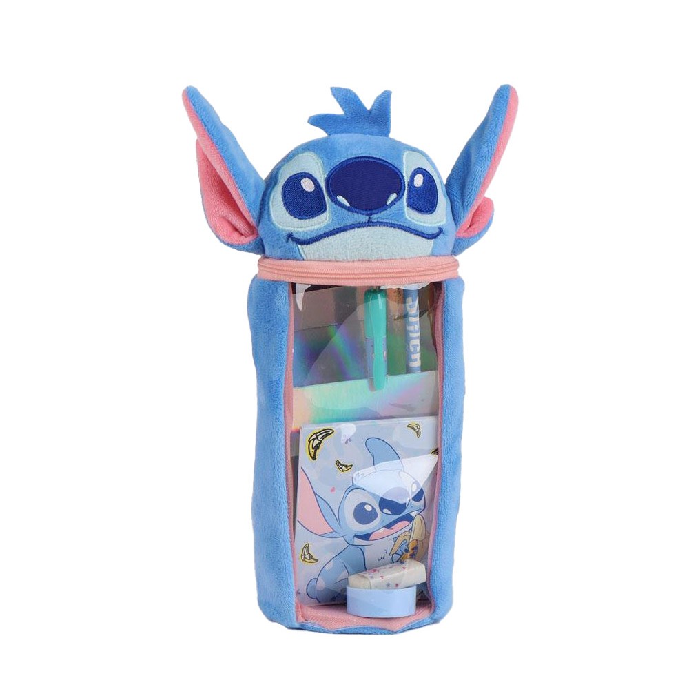Disney Lilo and Stitch Blue plush filled pencil case