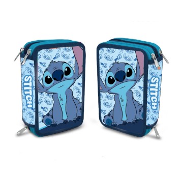 Disney Lilo and Stitch Happy pencil case filled 3 levels