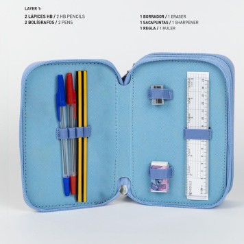 Disney Lilo and Stitch Hibiscus 3-layer filled pencil case