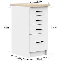 Szafka OLIWIA S40 SZ4 BIAŁA + BLAT