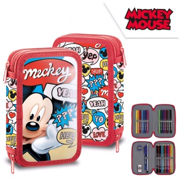 Disney Mickey  filled pencil case with 2 levels