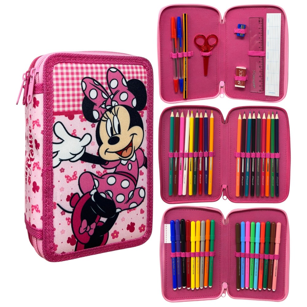 Disney Minnie  Lovely Charm 3-tier filled pencil case
