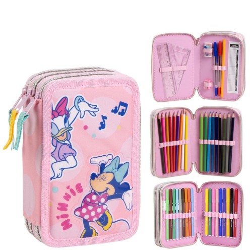 Disney Minnie  Music pencil case with supplies, 3 layers