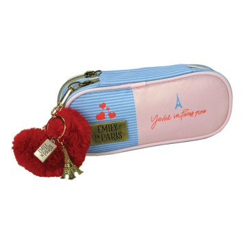 Film Heart Emily in Paris 3 compartment pencil case with decoration 23.5 cm