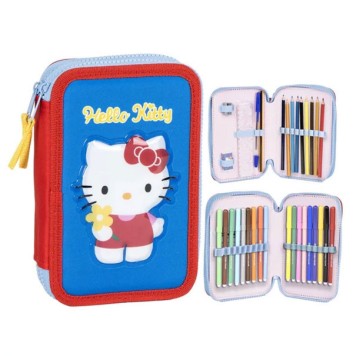 Hello Kitty Blue 2-layer filled pencil case
