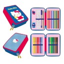 Hello Kitty Blue 2-layer filled pencil case