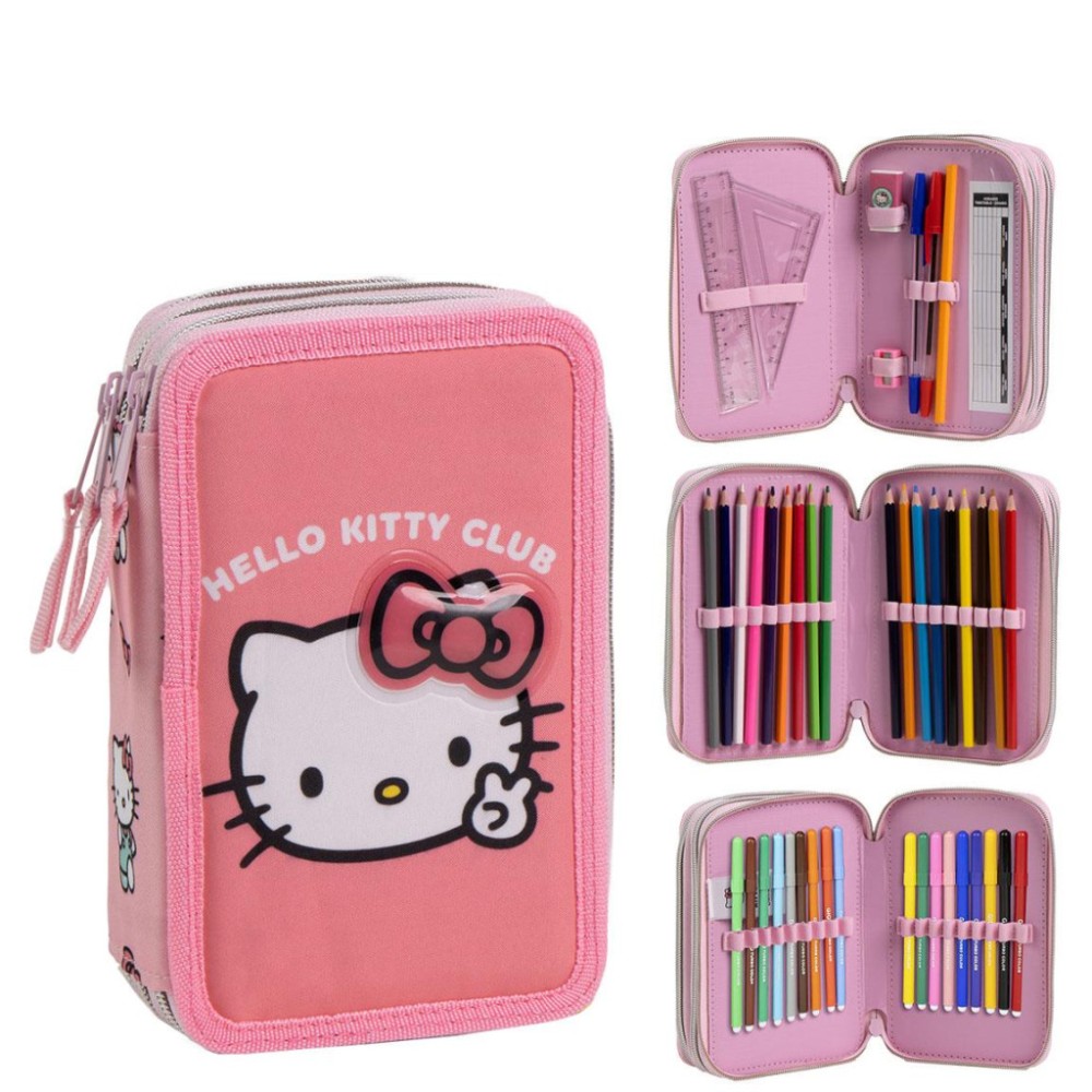 Hello Kitty Club pencil case pre-filled 3 layers