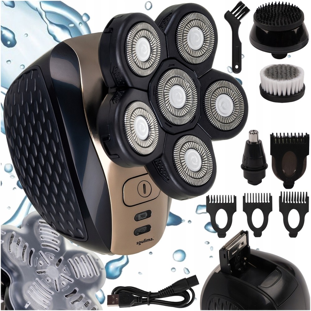 Rasoir électrique  multifonctions sans fil pour homme, tondeuse à barbe et cheveux oreilles et nez