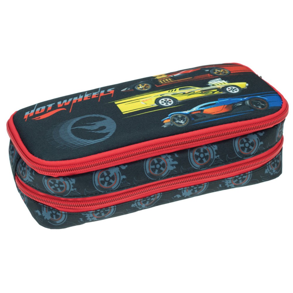Hot Wheels Competition 2 compartment pencil case 26 cm