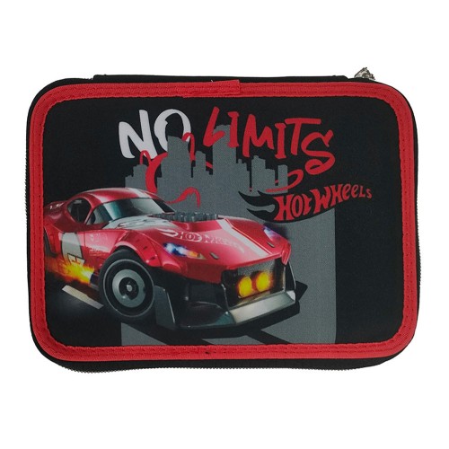 Hot Wheels No limits filled pencil case, 2 levels