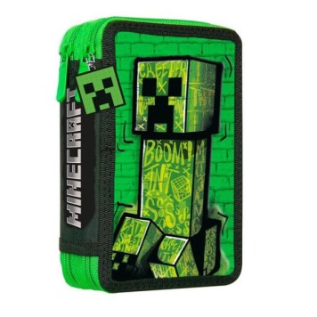 Minecraft Blocky Boom filled pencil case, 2 levels