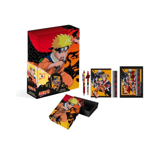 Naruto 5-piece stationery set in a box