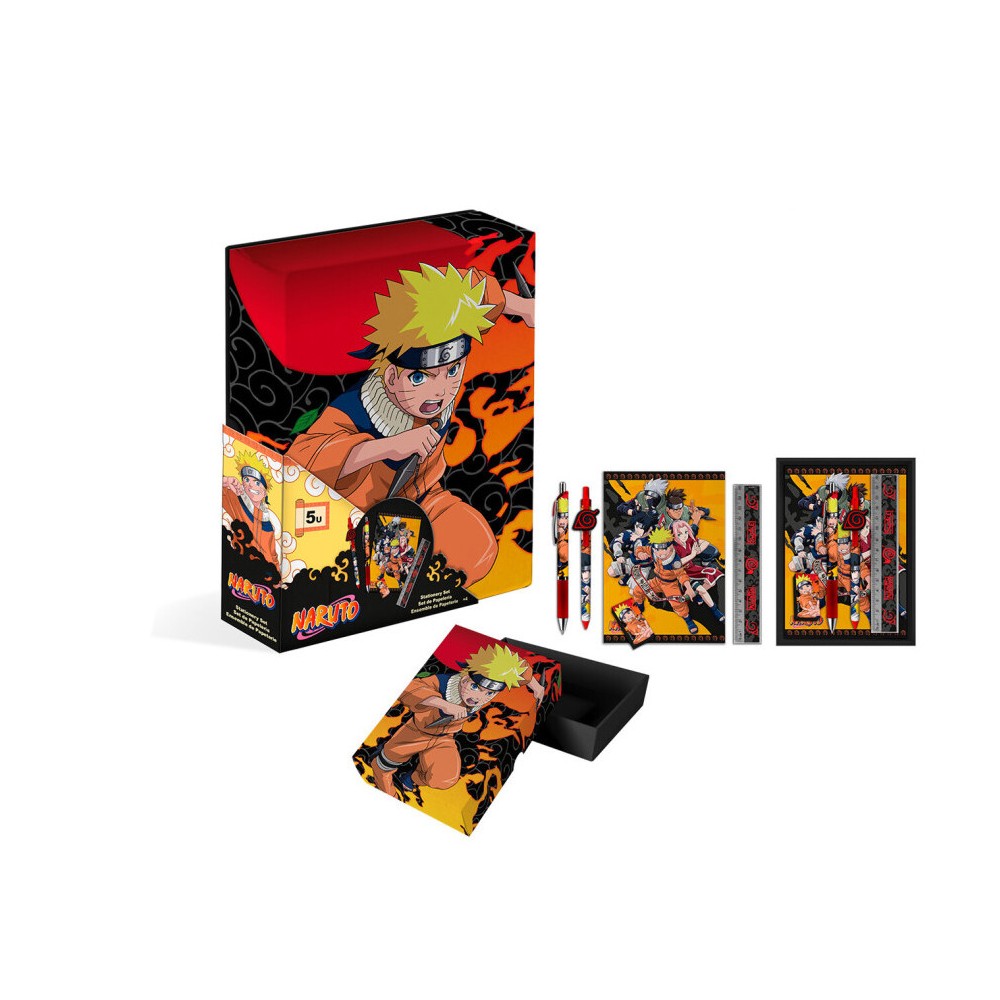 Naruto 5-piece stationery set in a box