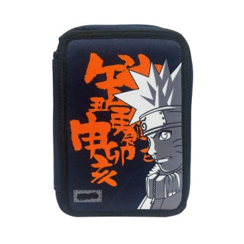 Naruto Letters pencil case filled 2 tiers