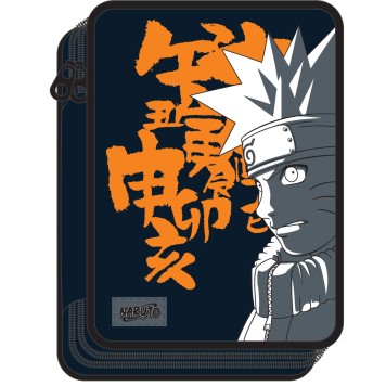 Naruto Letters pencil case filled 2 tiers