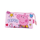 Peppa Pig Book 3-compartment pencil case 21 cm