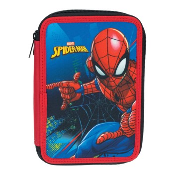 Spiderman Blue 2-level filled pencil case