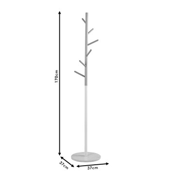 Porte manteau métal blanc 37x170 cm