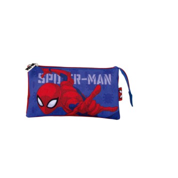 Spiderman 3-compartment pencil case 21 cm