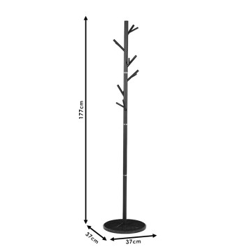 Porte manteau métal noir 37x177 cm