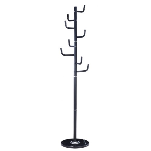 Porte manteau métal noir 37x175 cm
