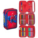Spiderman Watching Eyes filled pencil case with 3 compartments