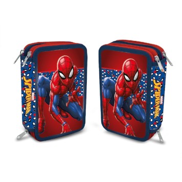 Spiderman Watching Eyes filled pencil case with 3 compartments