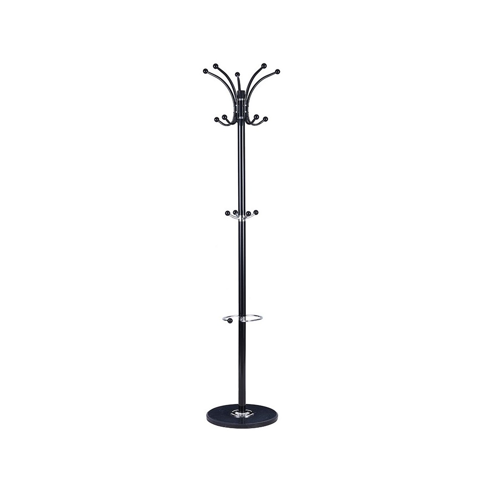Porte manteau métal noir 37x175 cm
