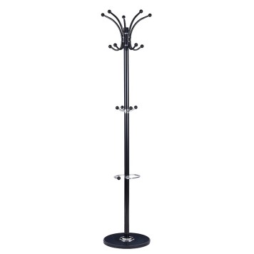 Porte manteau métal noir 37x175 cm
