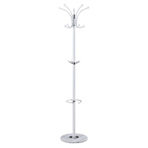 Porte manteau métal blanc 37x175 cm
