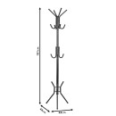Coat Stand Piero pakoworld metal black D44x181cm