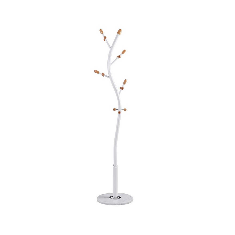 Coat Stand Sergio pakoworld metal white-natural D37x171cm Coat Stand Sergio pakoworld metal white-natural D37x171cm