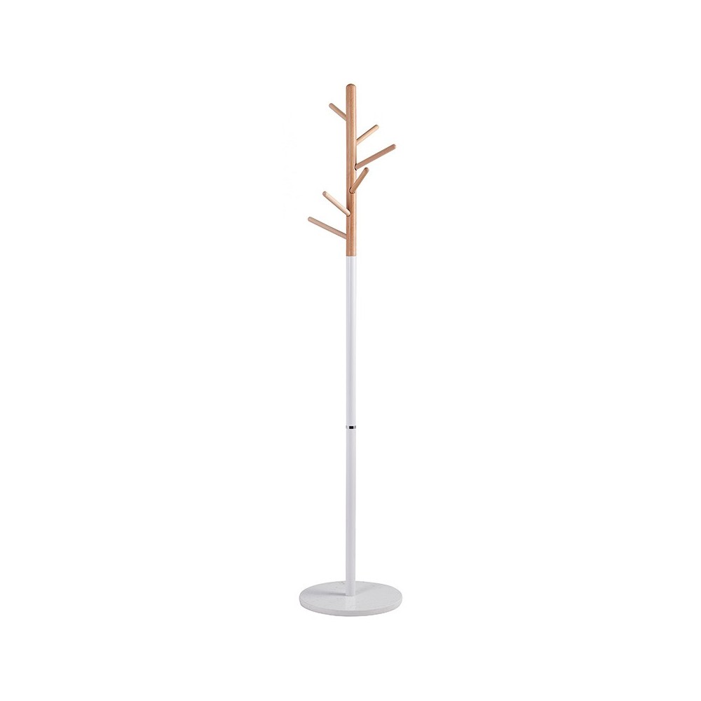 Coat Stand Marianna pakoworld metal white-natural D37x169cm Coat Stand Marianna pakoworld metal white-natural D37x169cm