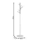 Coat Stand Marianna pakoworld metal white-natural D37x169cm