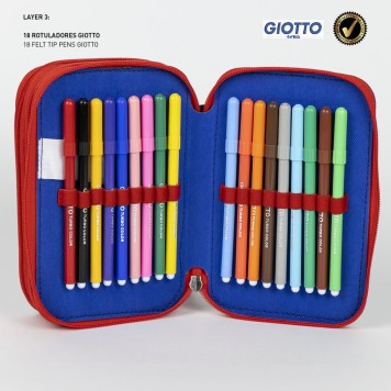 Sonic the Hedgehog Get Me  3-layer pencil case filled