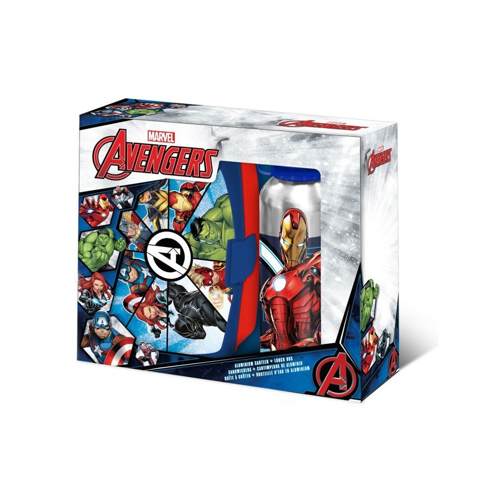 Avengers Team Spirit sandwich box + aluminum bottle set