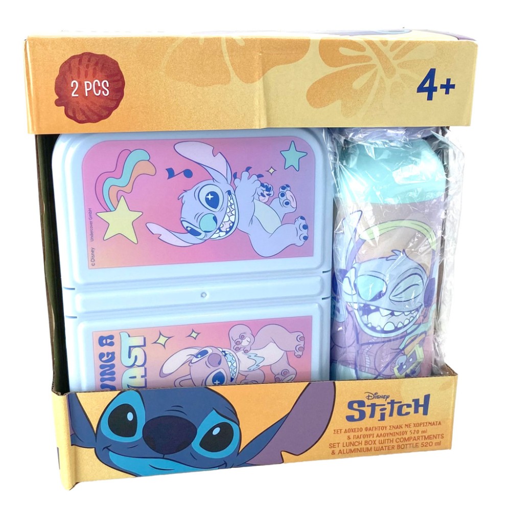 Disney Lilo and Stitch Blast sandwich box + aluminum bottle set