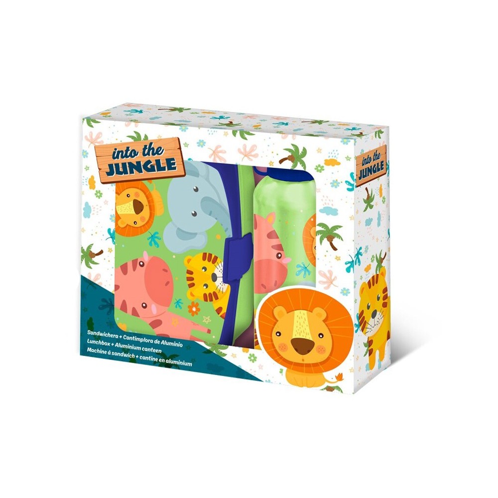 Jungle sandwich box + aluminum bottle set