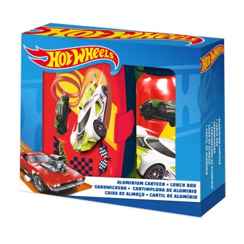 Hot Wheels sandwich box + aluminum bottle set