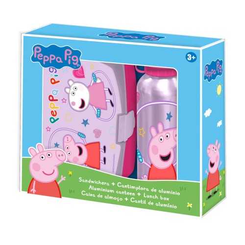 Peppa Pig Jump Rope Sandwich Box + Aluminum Bottle Set