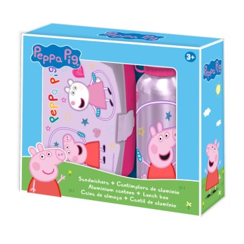 Peppa Pig Jump Rope Sandwich Box + Aluminum Bottle Set