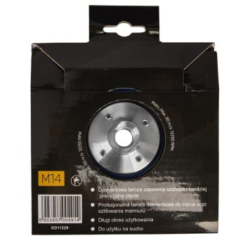 Tarcza diamentowa do fazowania, szlifowania M14  125x22,23mm KD11229