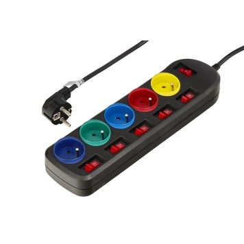 Przedłużacz 1,5m 5gniazd CZARNY KD4000-CZ
