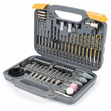 Zestaw bitów, nasadek, ściernic, wierteł do betonu, drewna i metalu 72 elementy PM-ZWB-72SU