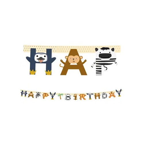 Animals Zoo Happy Birthday sign FSC 2 m