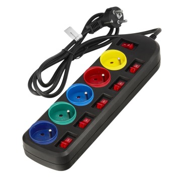 Przedłużacz 1,5m 5gniazd CZARNY KD4000-CZ